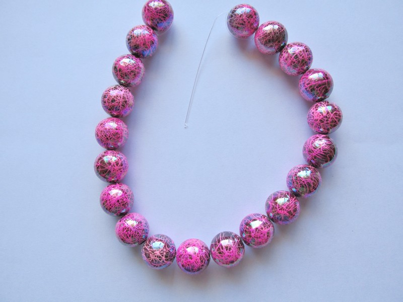 (image for) Pink Acrylic Spiderweb Rounds #1629